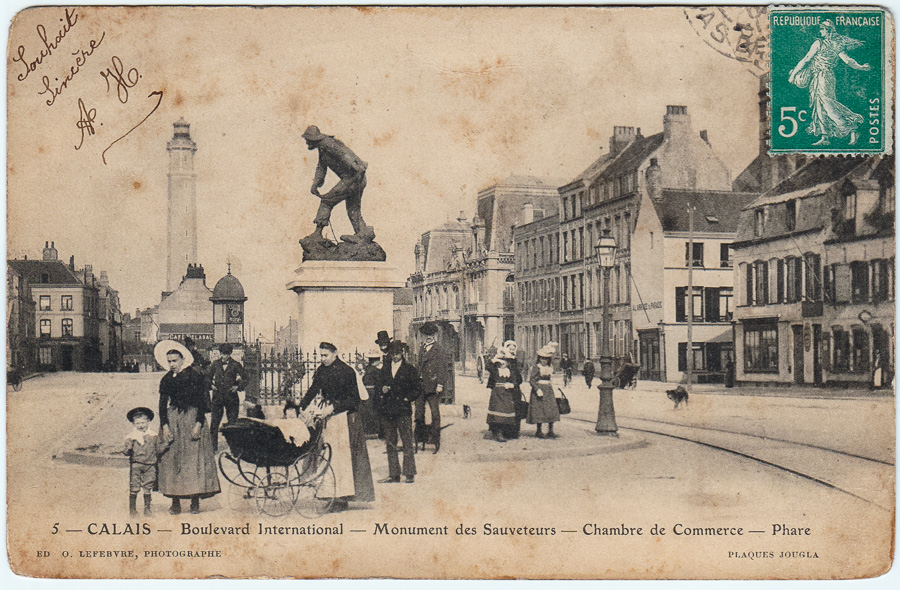 5 - Calais - Boulevard International - Monument des sauveteurs - Chambre du Commerce - Phare - ED O. Lefebvre, Photographe