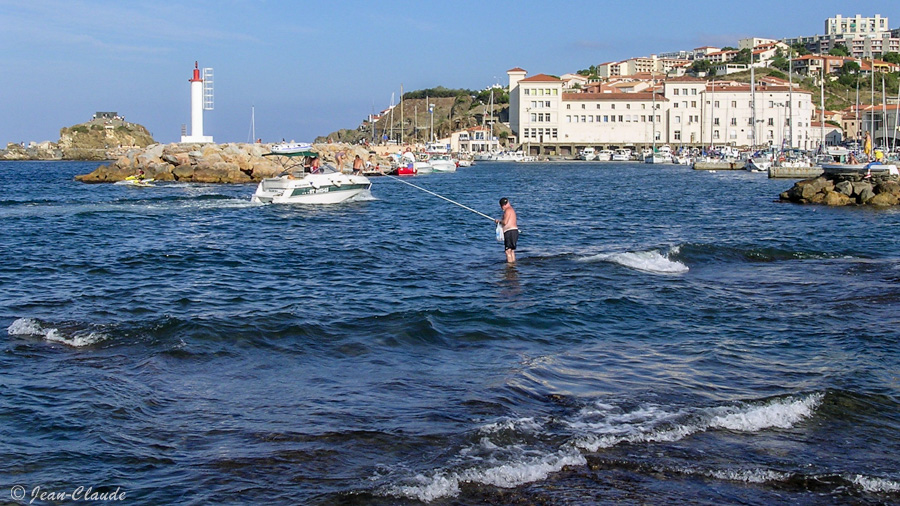 Feu rouge Jetée Est et laboratoire Arago en 2003 - Banyuls-sur-Mer