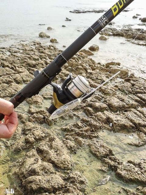 Bombette montée sur la ligne de pêche