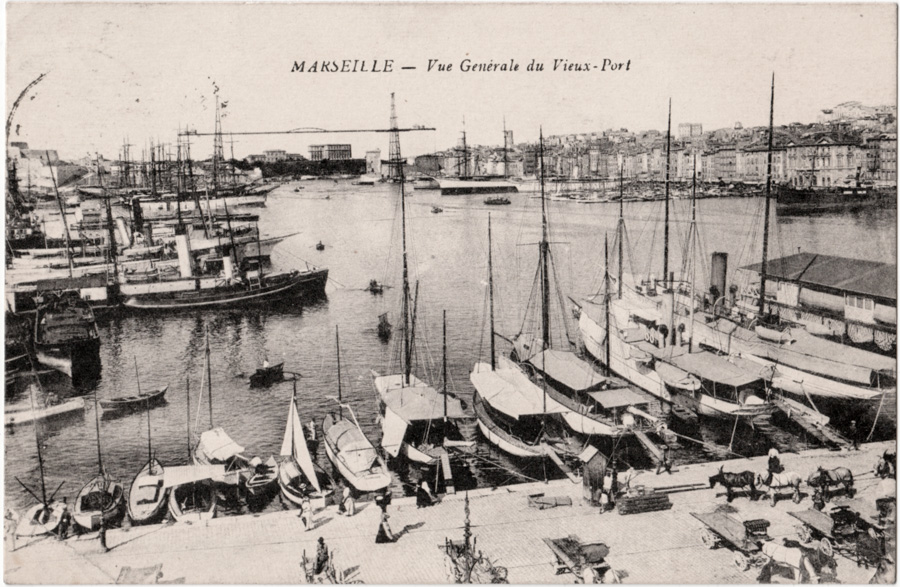 MARSEILLE - Vue Générale du Vieux-Port, cachet de la poste 1924