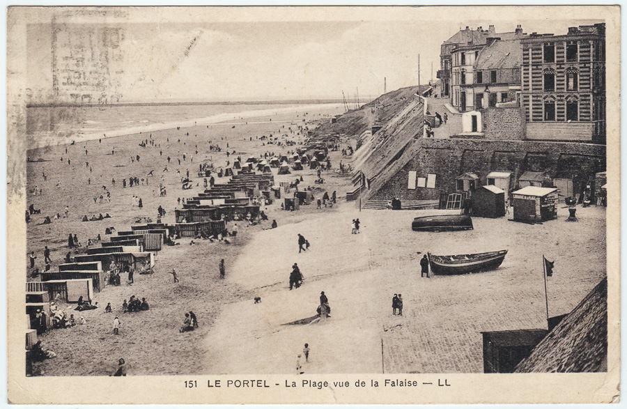 151 Le Portel - La Plage vue de la falaise - LL Edition du Grand Bazar Portelois