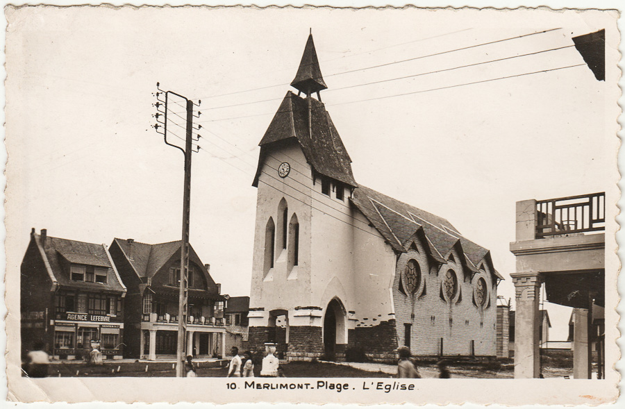 10 Merlimont-Plage. L’Eglise. Editions Fauchois, Béthune (cachet de la Poste 1950)