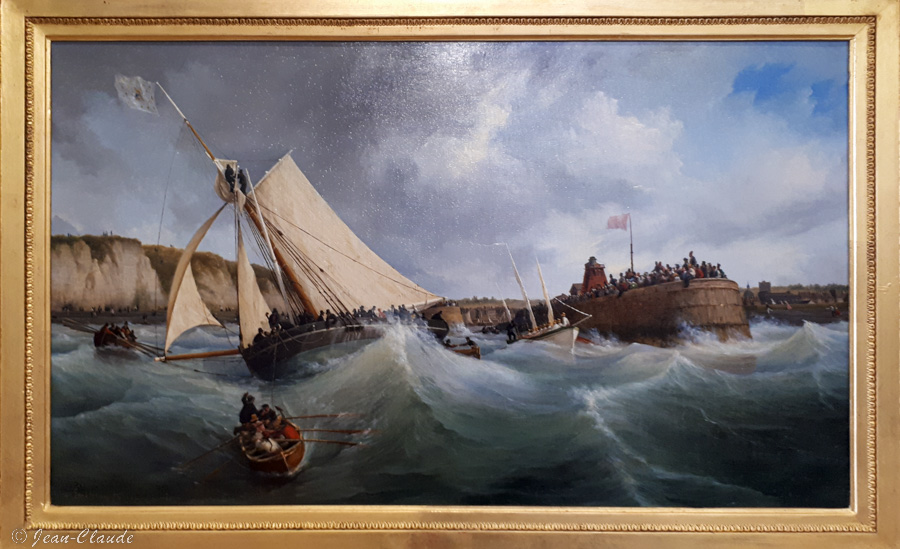 Le Furet s'échoua en sortant du port de Dieppe - Louis Ambroise Garnenay 1827