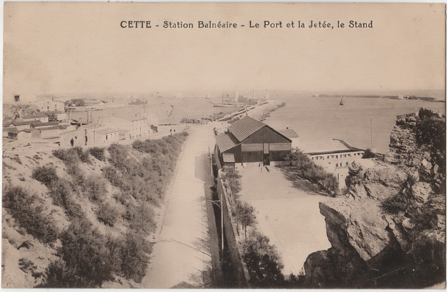 Cette - Station balnéaire - Le Port et la jetée, le Stand - cachet de poste 1922
