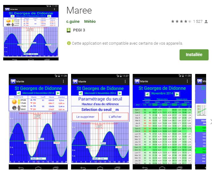 maree sur Google PlayStore