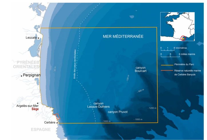 Périmètre du Parc naturel marin du golfe du Lion - Claude Bourdon, Office Français de la Biodiversité.