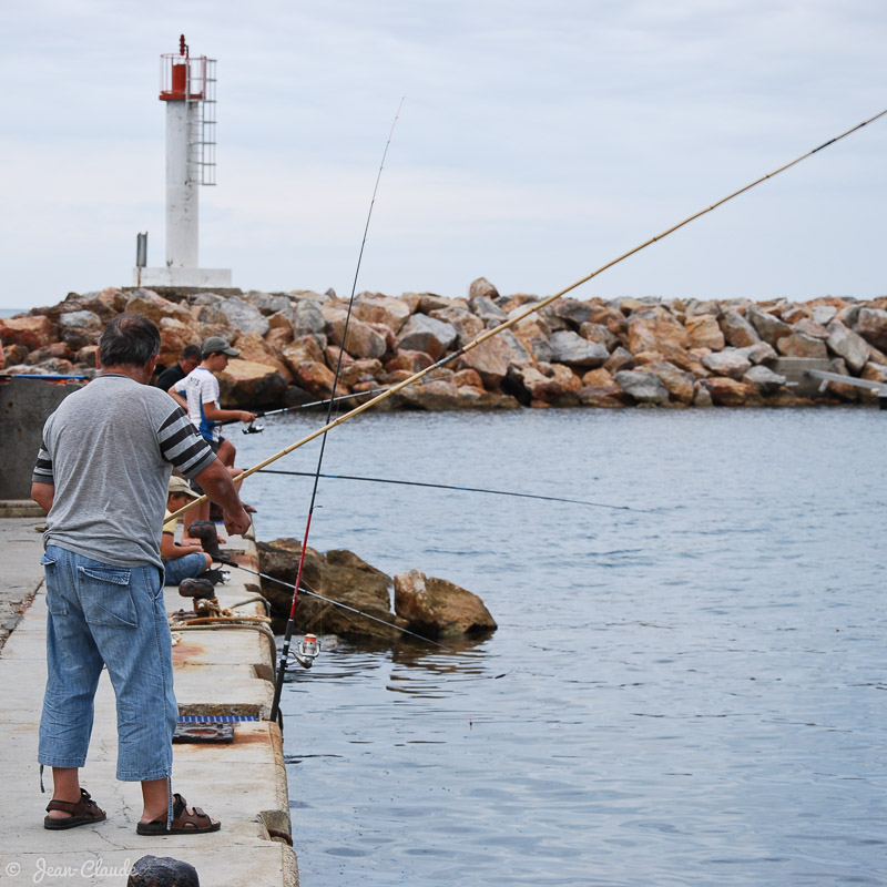 Pêche quotidienne à l’entrée du port - sans doute une tolérance locale, 2009
