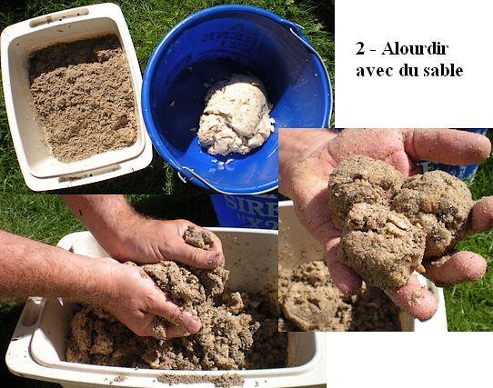 alourdir la pâte avec du sable