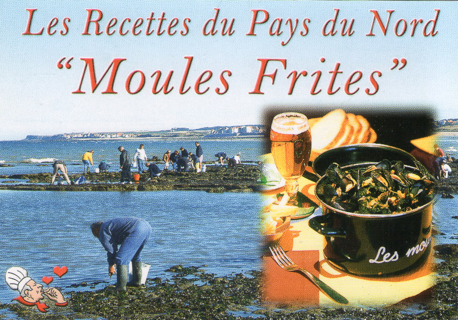 Carte-postale - Les recettes du Nord "Moules Frites" - Ed. LE GOUBEY
