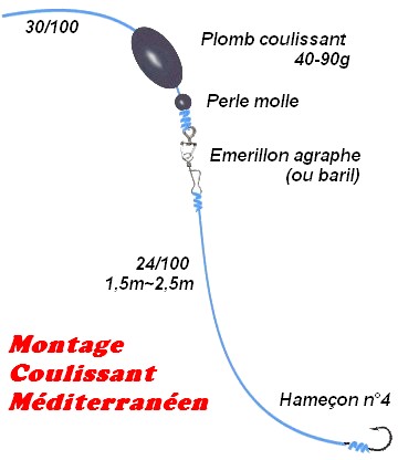 Montage de pêche pour beaux poissons méditerranéens