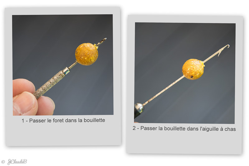 Fig1 - Enfiler la bouillettes sur l'aiguille à chas