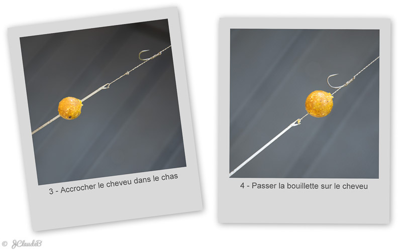 Fig2. Glisser la bouillette sur le cheveu