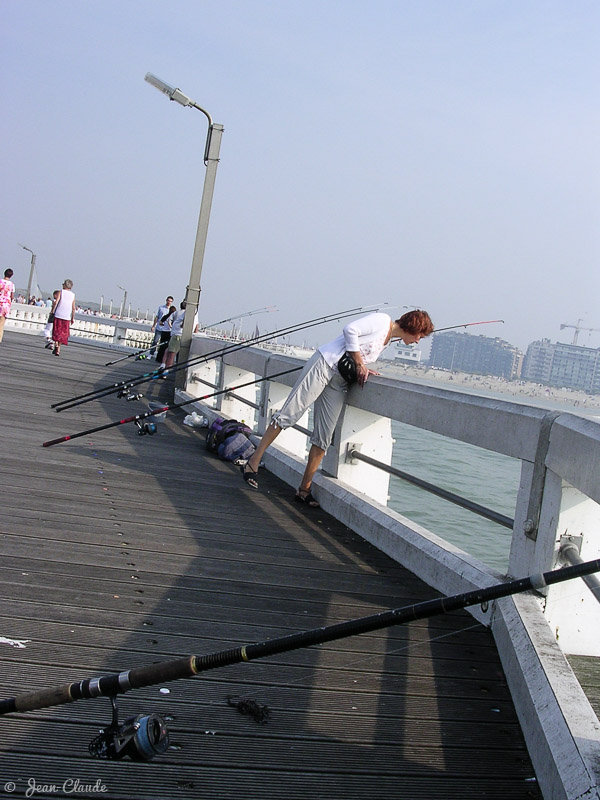 Pêche à la calée sur l'Estacade de Nieuport, 2004