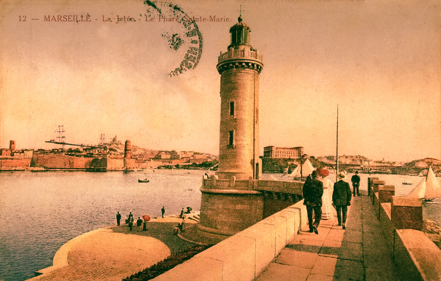 487 - MARSEILLE - La jetée - Le Phare Sainte-Marie