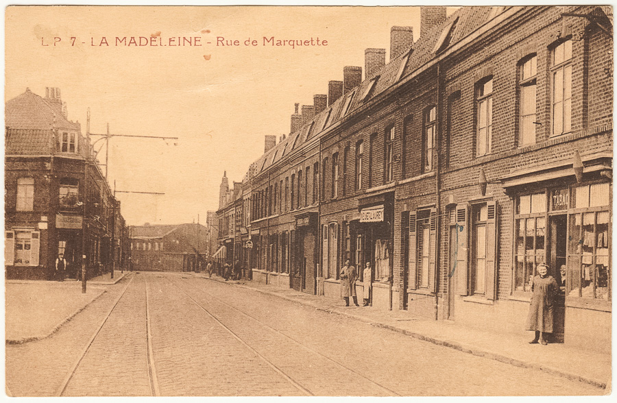LP7 - La Madeleine - Rue de Marquette (Cachet de la Poste 1928)