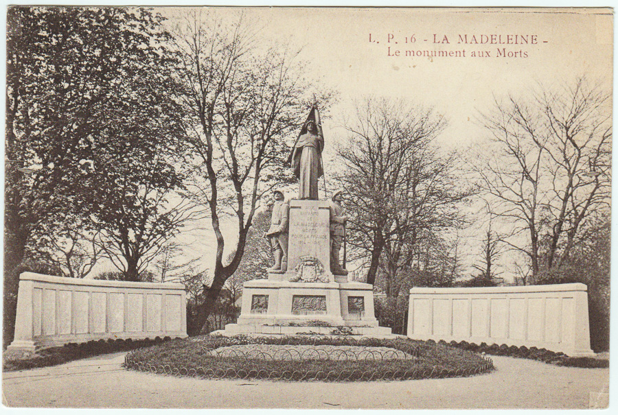 L. P. 16 - La Madeleine - Le monument aux Morts - Lucien Pollet, Editeur, Lille