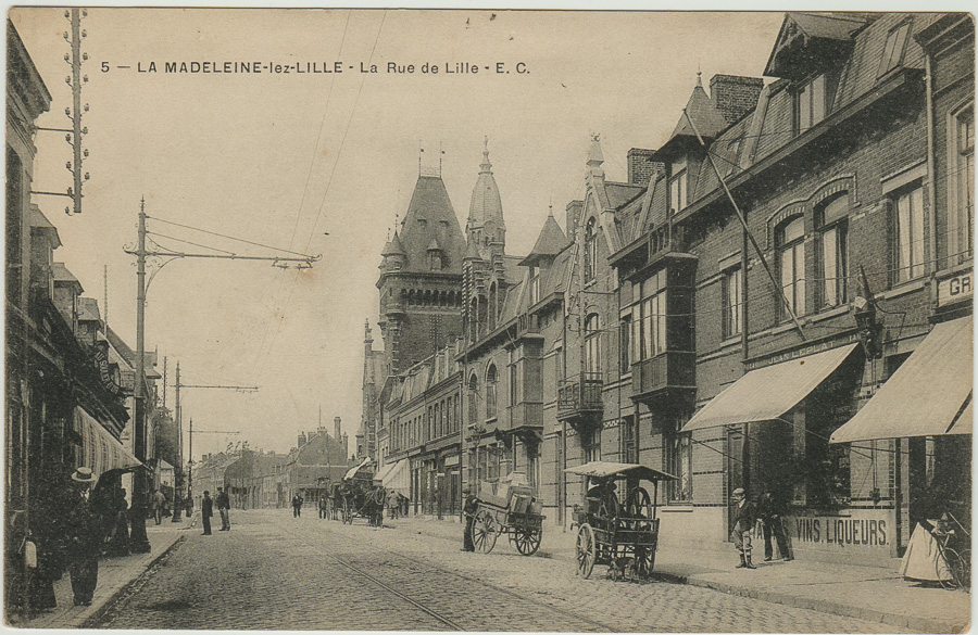 5-La Madeleine-lez-Lille - La Rue du Lille - E.C. (cachet de la poste 1918)