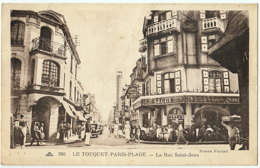 386 Le Touquet-Paris-Plage. - La Rue Saint-Jean. Photo Pecceu - Cie Alsacienne des Arts Photomécaniques, Strasbourg (cachet de la Poste 1939)