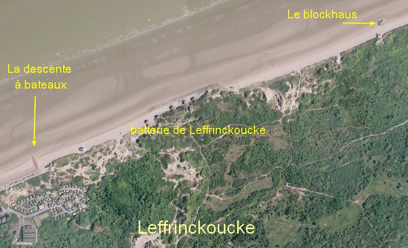 Carte côté Batterie de Leffrinckoucke