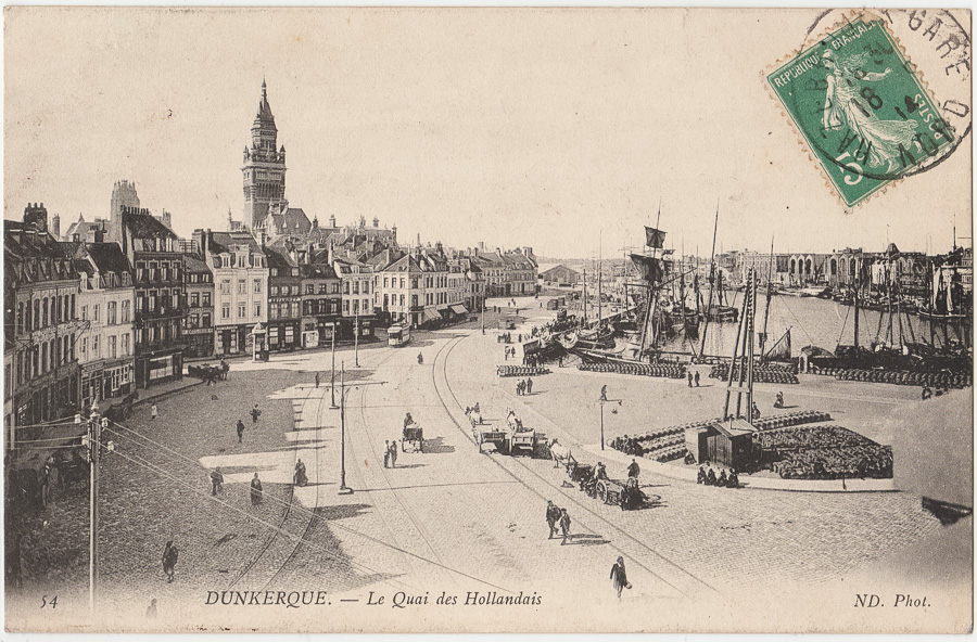 54 DUNKERQUE. - Le Quai des Hollandais. ND.Phot. (cachet de la poste 1914)