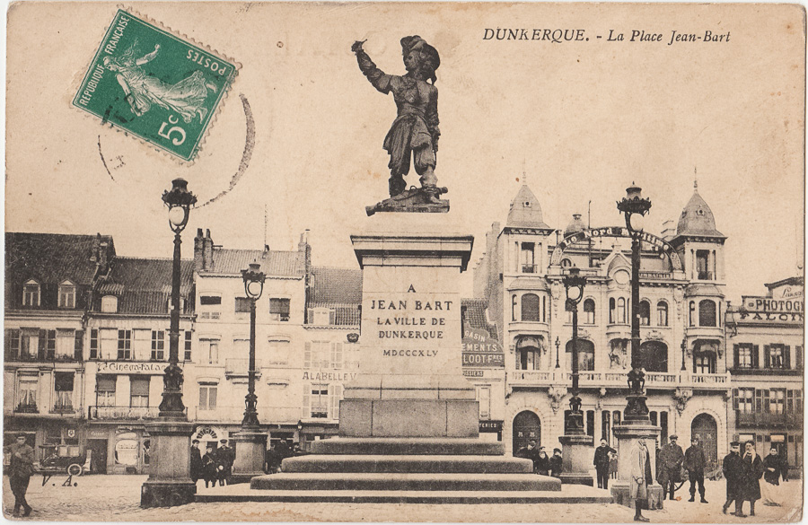 DUNKERQUE.- La Place Jean-Bart - V.A. (cachet de la poste 1910)