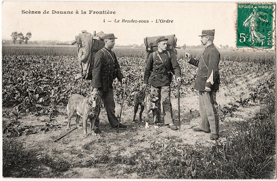 Scènes de Douane à la frontière 4 - Le Rendez-vous - L'Ordre - B.F., Paris - 1908