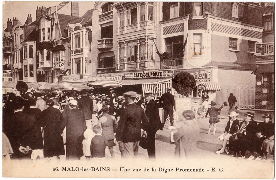 26. MALO-les-BAINS - Une vue de la Digue Promenade - E.C., cachet de la poste 1938.