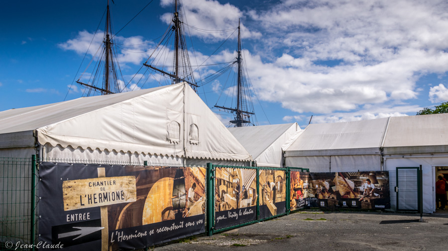 L'entrée du chantier de l'Hermione en 2014