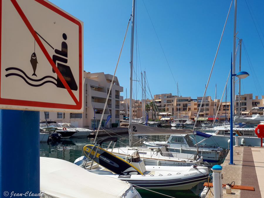 Pêche interdite dans les ports.