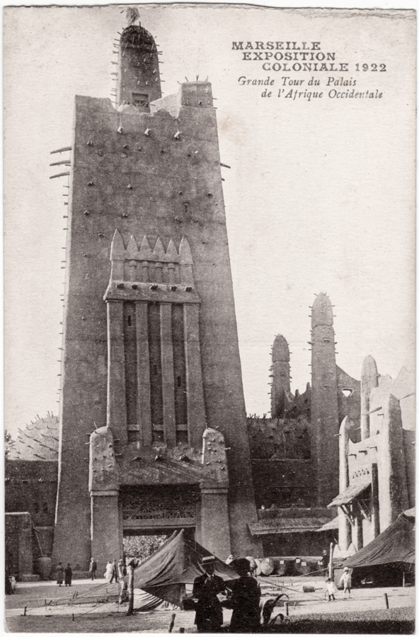 MARSEILLE - EXPOSTION COLONIALE 1922 Grande Tour du Palais de l'Afrique Occidentale