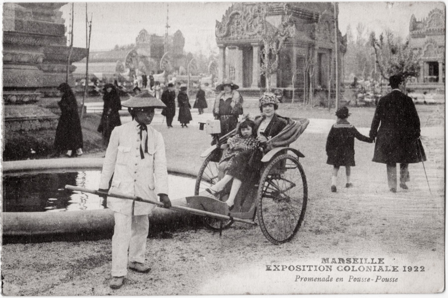 MARSEILLE - EXPOSTION COLONIALE 1922 Promenade en Pousse-Pousse