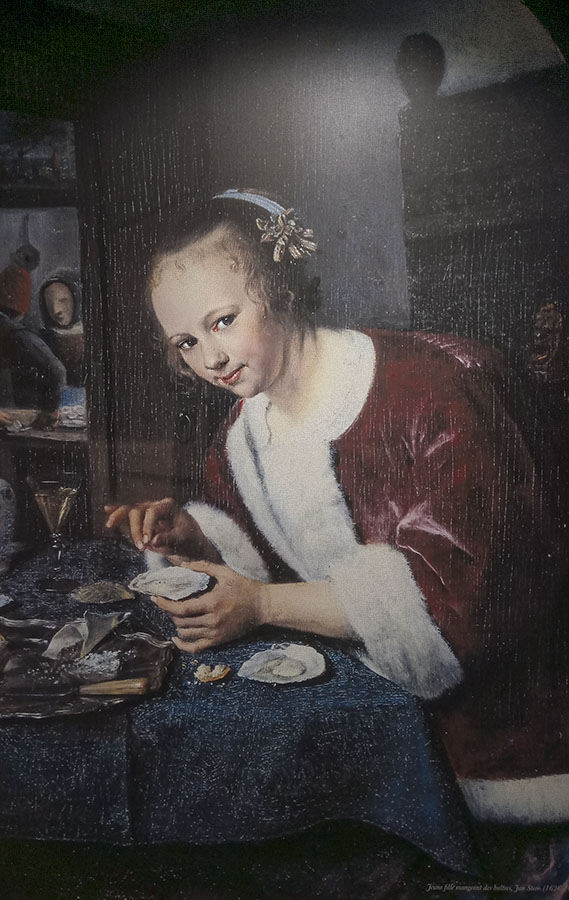 Jeune fille mangeant des huitres, Jan Steen peint entre 1658 et 1660
