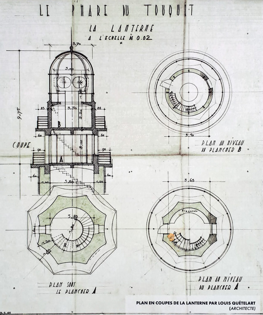 Plan de la lanterne du phare du Touquet - (copie d'une affiche à l'occasion du bicentenaire de la lentille Fresnel)