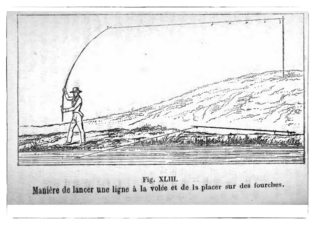 Le lancer à la fourche - Nouveau manuel complet du pêcheur pratique page 162, 1870