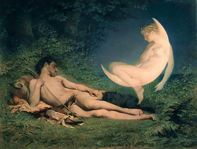 Selene and Endymion par Victor Florence Pollet, Public domain, via Wikimedia Commons